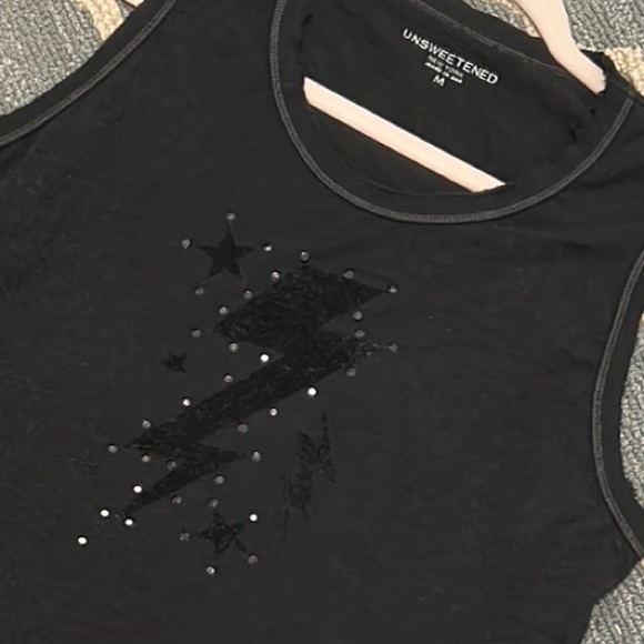 Unsweetened Tops - ⚡️ Designer Lightning Bolt Crystal Tee!
